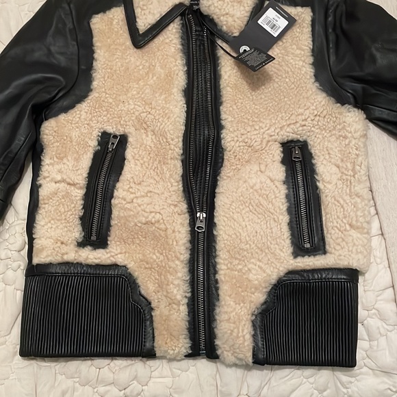Lucky Brand Sherpa Genuine Leather Jacket Size XS - Picture 4 of 6